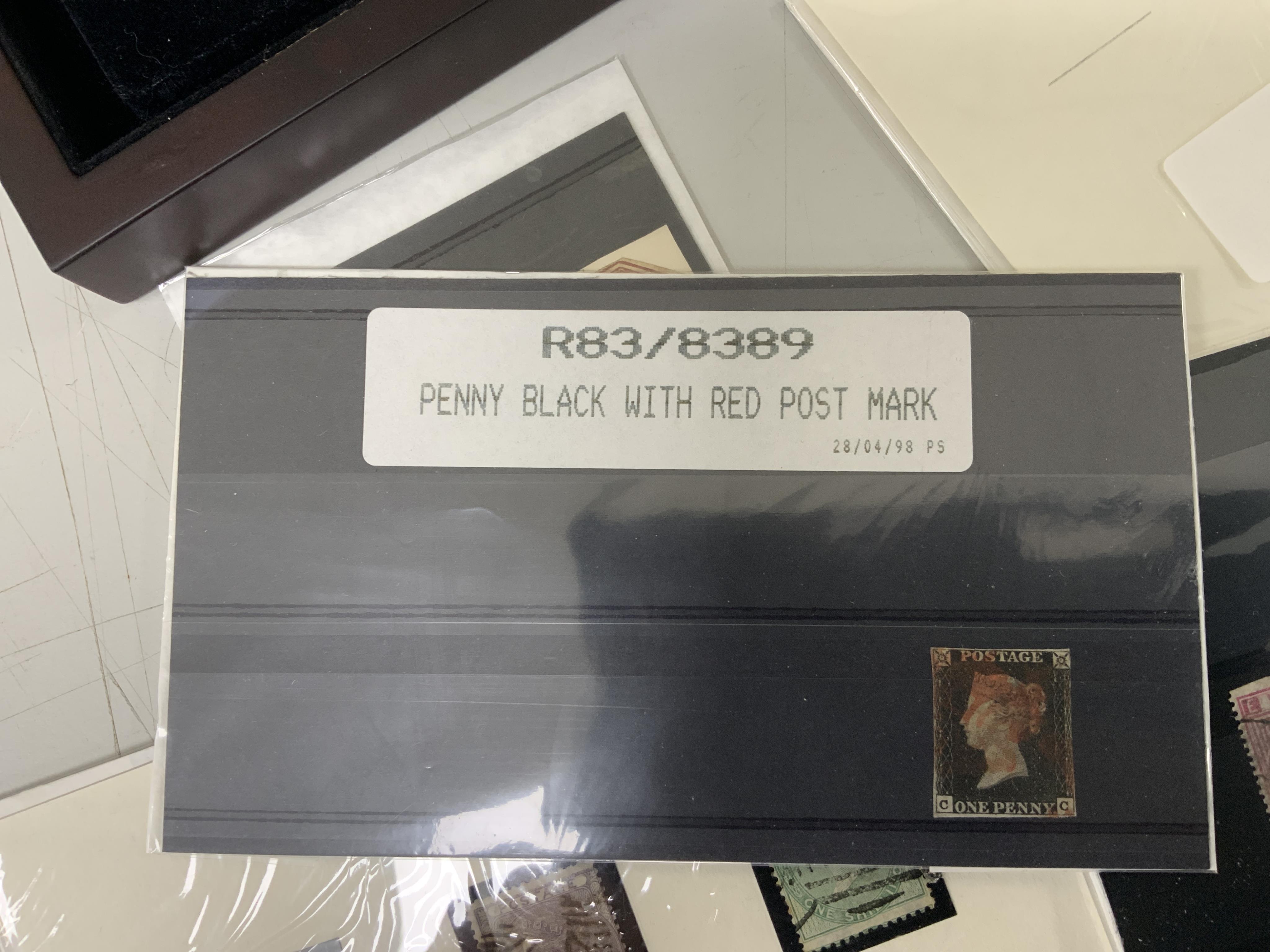 A cased set of The Complete 6d Colour and Plate Collection, issued by Westminster Philatelic Classics, together with a Penny Black with red postmark, a 5 Shilling stamp, etc.